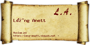 Láng Anett névjegykártya